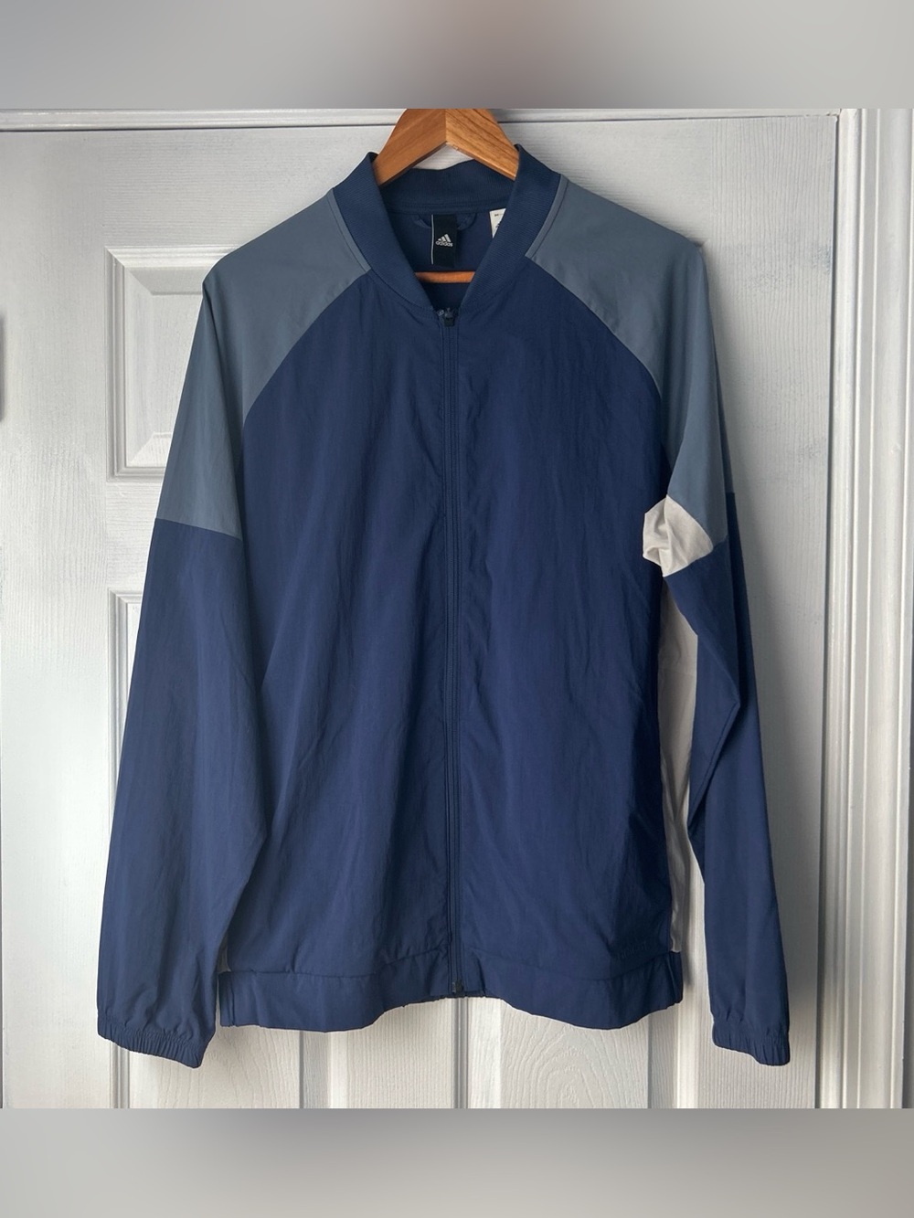 Adidas Men's Blue Colorblock Bomber Jacket